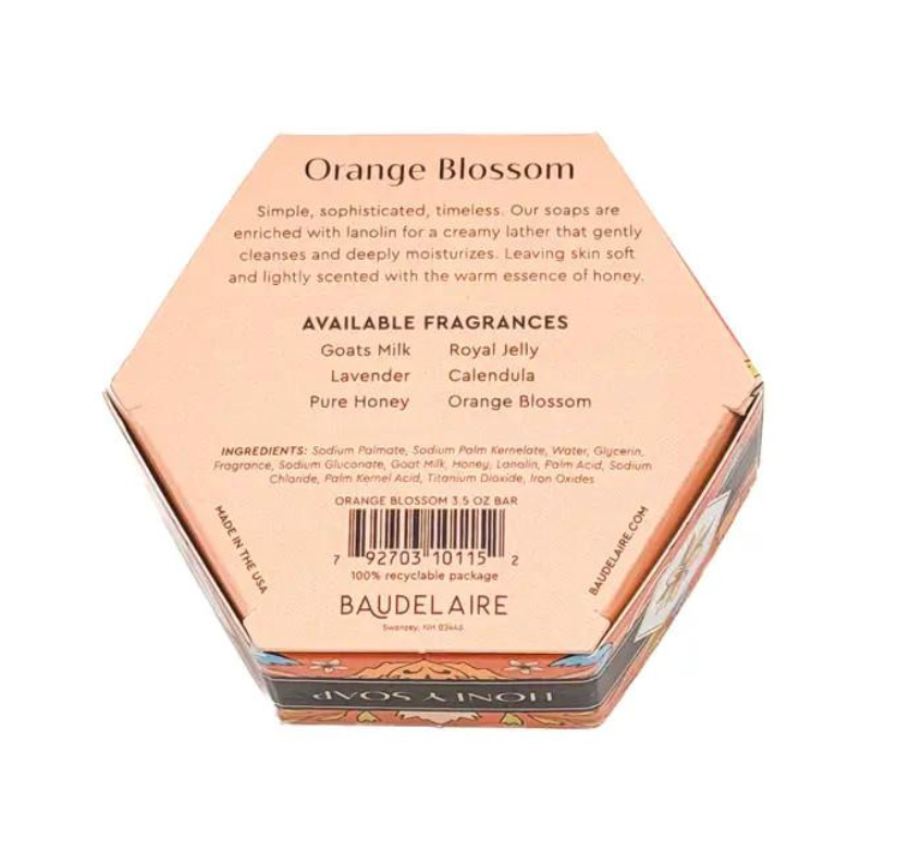 Baudelaire Orange Blossom Honey Bar Soap – 3.5oz