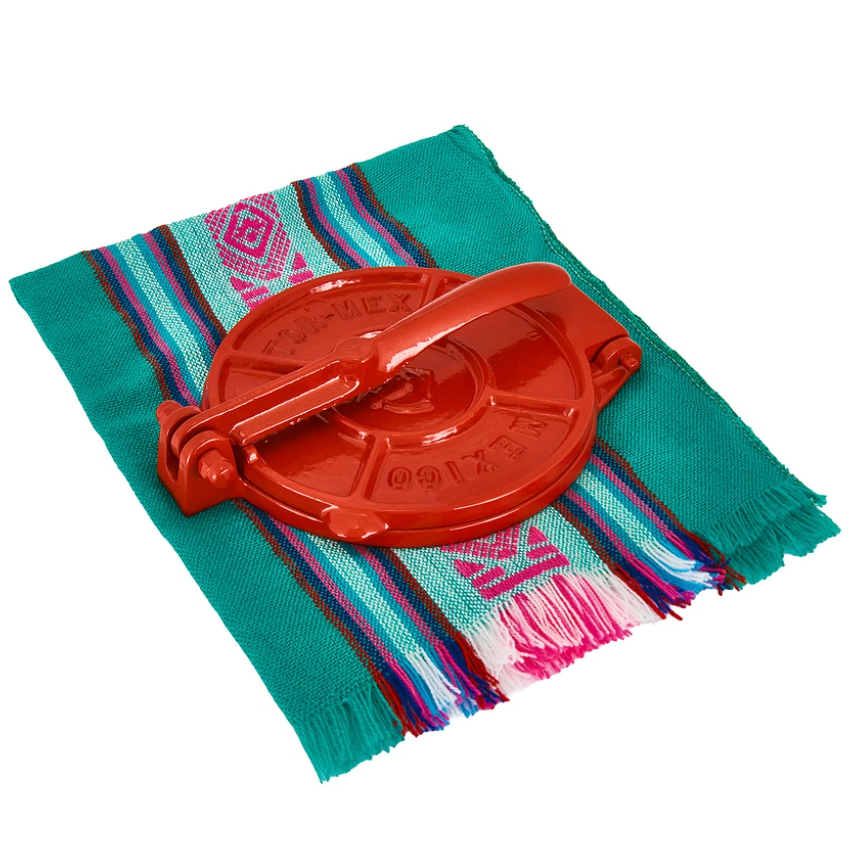 Verve Culture Tortilla Press Kit - Red Cast Iron with Servilleta