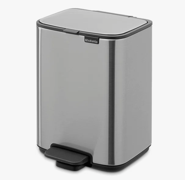 Brabantia Bo Petite Step-On Trash Can – 1.1 Gal – Matte Steel