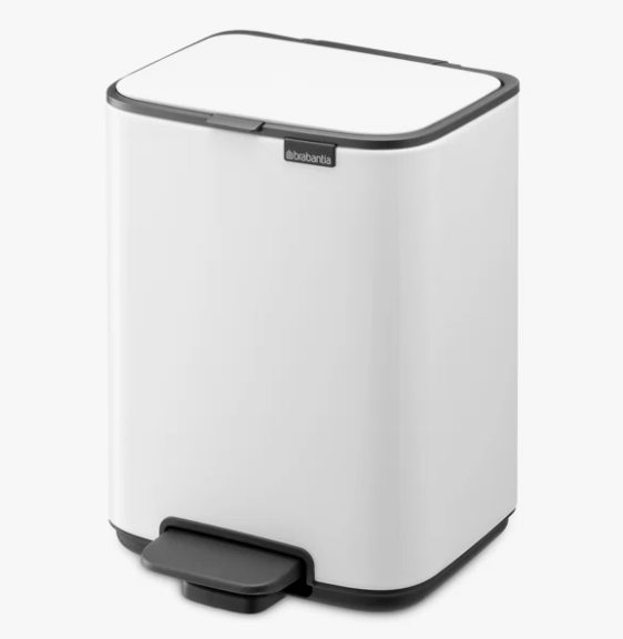 Brabantia Bo Petite Step-On Trash Can – 1.1 Gal – White