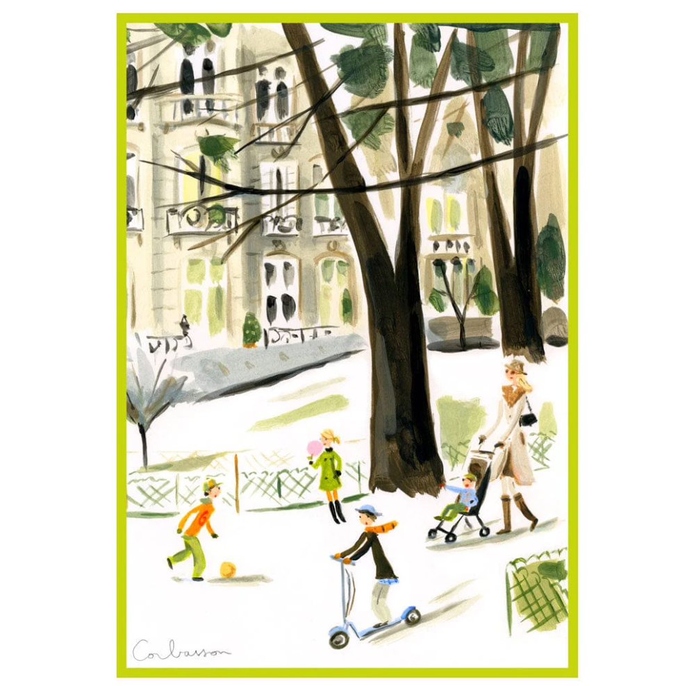 Caspari Mother's Day Card – Park Stroll – 1 Card & 1 Envelope