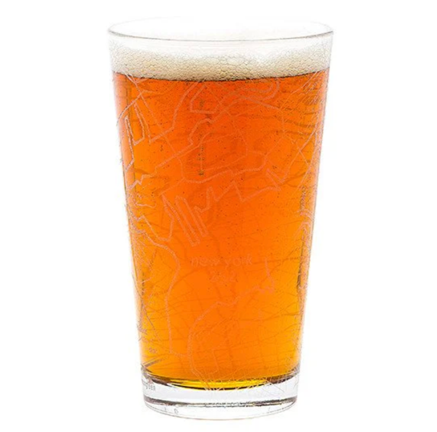 NYC Marathon – 26.2 - Marathon Map Pint Glass – 16oz
