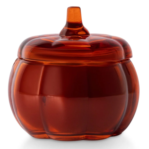 Aromentique Plaid Collection Pumpkin Glass Candle With Lid – 5oz – Pumpkin Spice