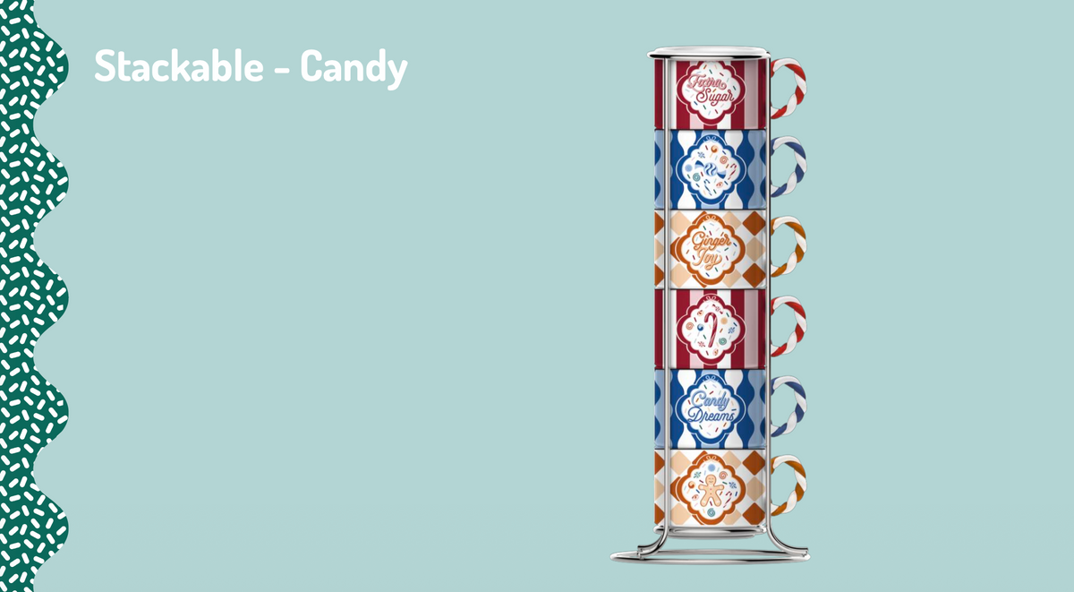 Bialetti Candy Land Nutcracker Stackable Espresso Mugs – Set of 6