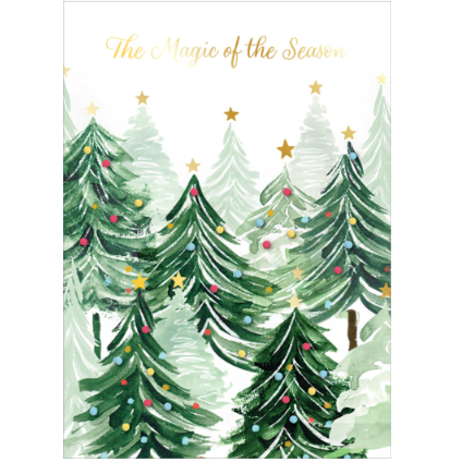 Design Design Handmade Greeting Card – Magic Among Pines – 1 Card & 1 Envelope
