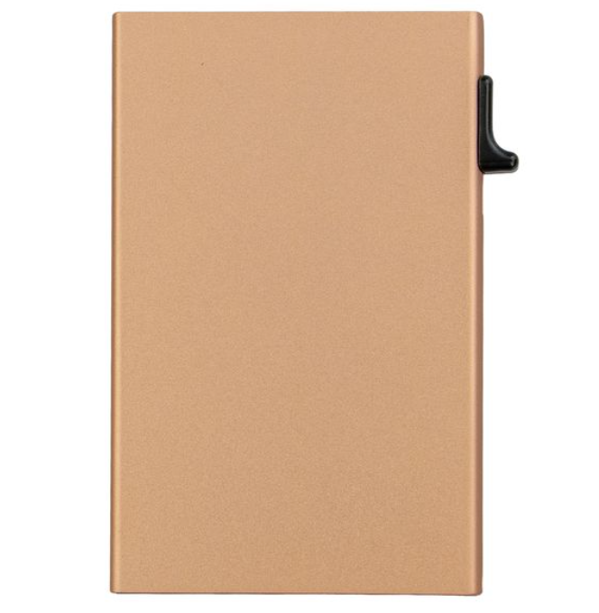 Garzini RFID-Protected MagSafe Metal 6 Card Holder With Removable Pocket – Gold