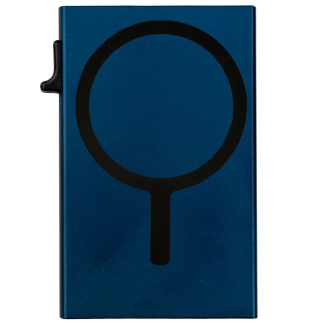 Garzini RFID-Protected MagSafe Metal 6 Card Holder With Removable Pocket – Dark Blue