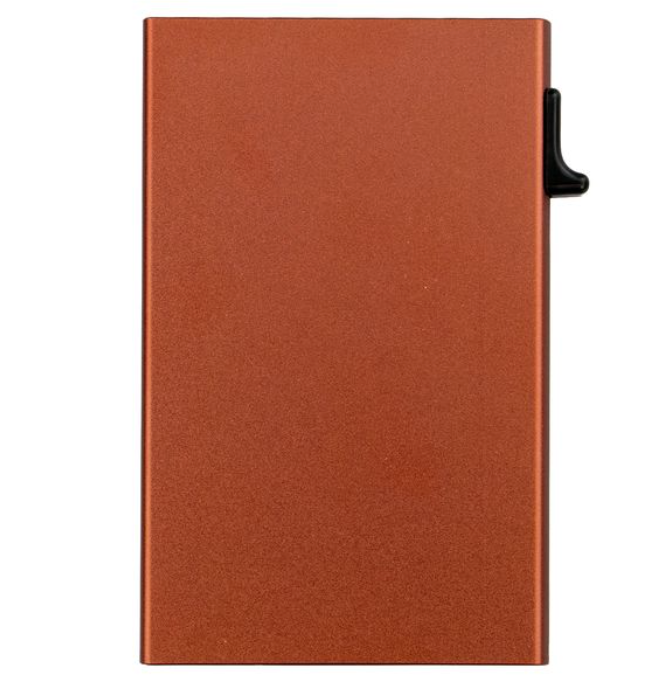 Garzini RFID-Protected MagSafe Metal 6 Card Holder With Removable Pocket – Bronze