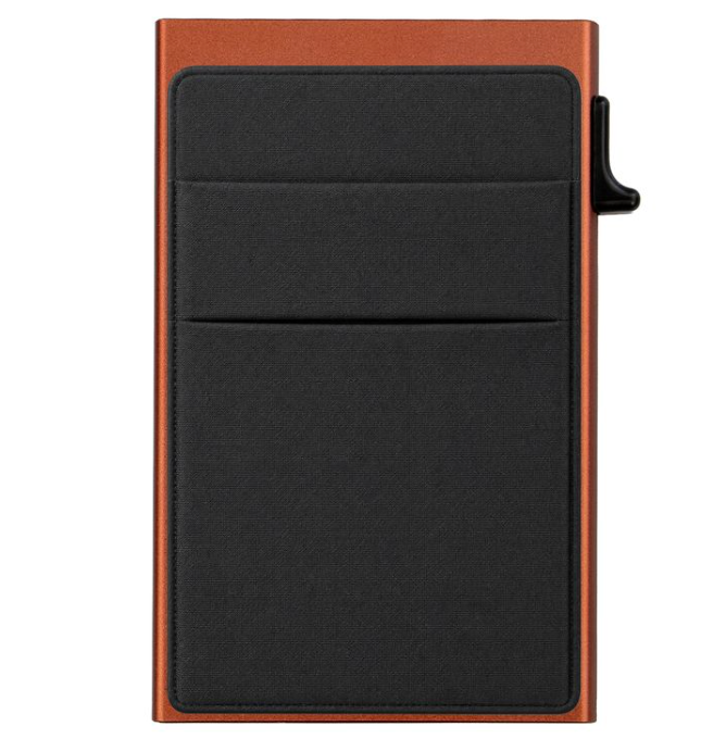 Garzini RFID-Protected MagSafe Metal 6 Card Holder With Removable Pocket – Bronze