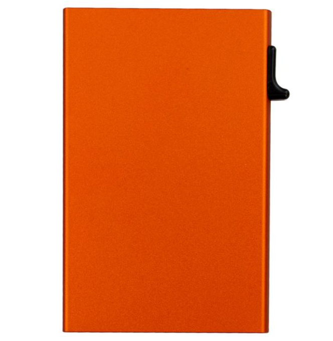 Garzini RFID-Protected MagSafe Metal 6 Card Holder With Removable Pocket – Orange