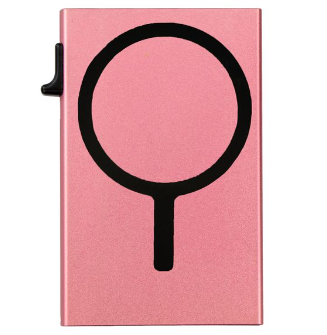 Garzini RFID-Protected MagSafe Metal 6 Card Holder With Removable Pocket – Pink
