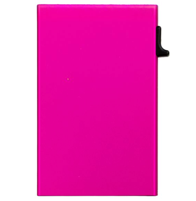 Garzini RFID-Protected MagSafe Metal 6 Card Holder With Removable Pocket – Raspberry