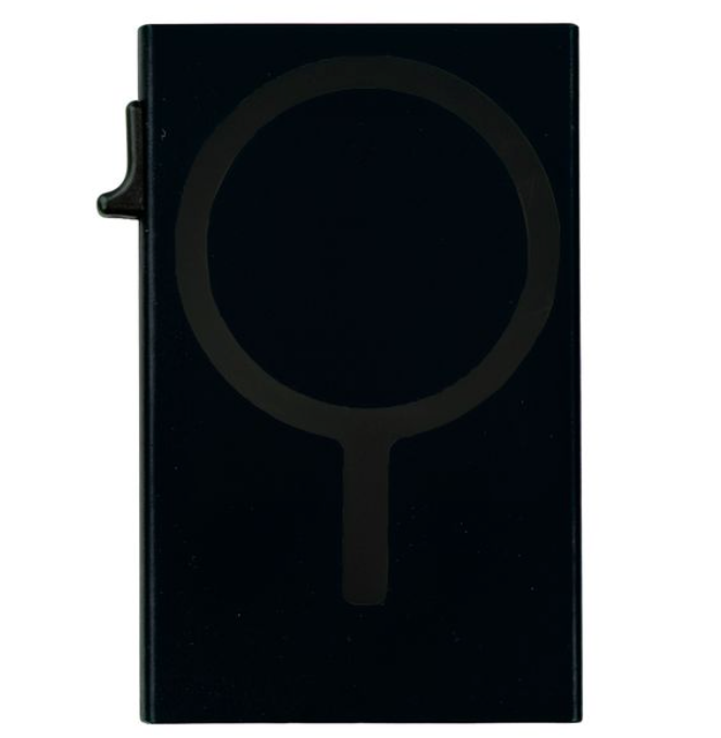 Garzini RFID-Protected MagSafe Metal 6 Card Holder With Removable Pocket – Black