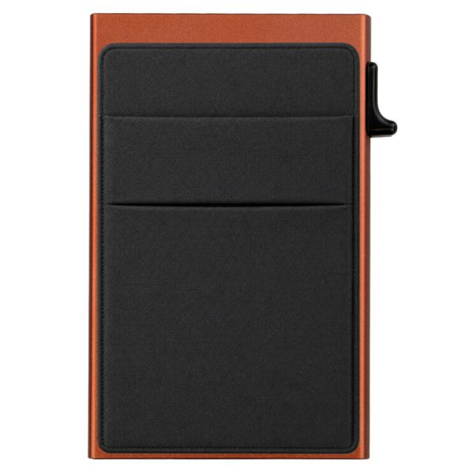 Garzini RFID-Protected MagSafe Metal 6 Card Holder With Removable Pocket – Orange