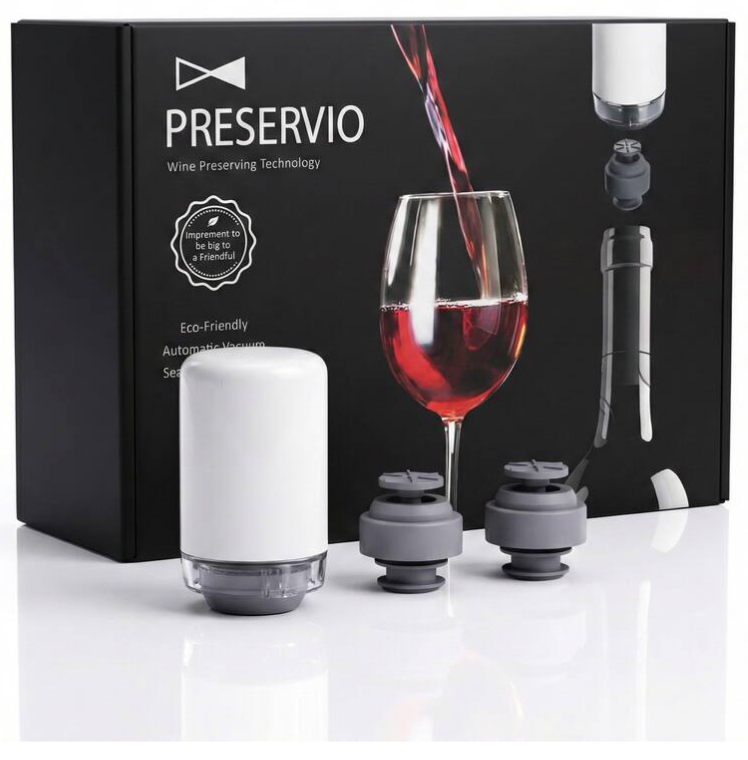 Riedel Preservio Wine Preservation System For Precision Pressure With 2 Silicone Stoppers