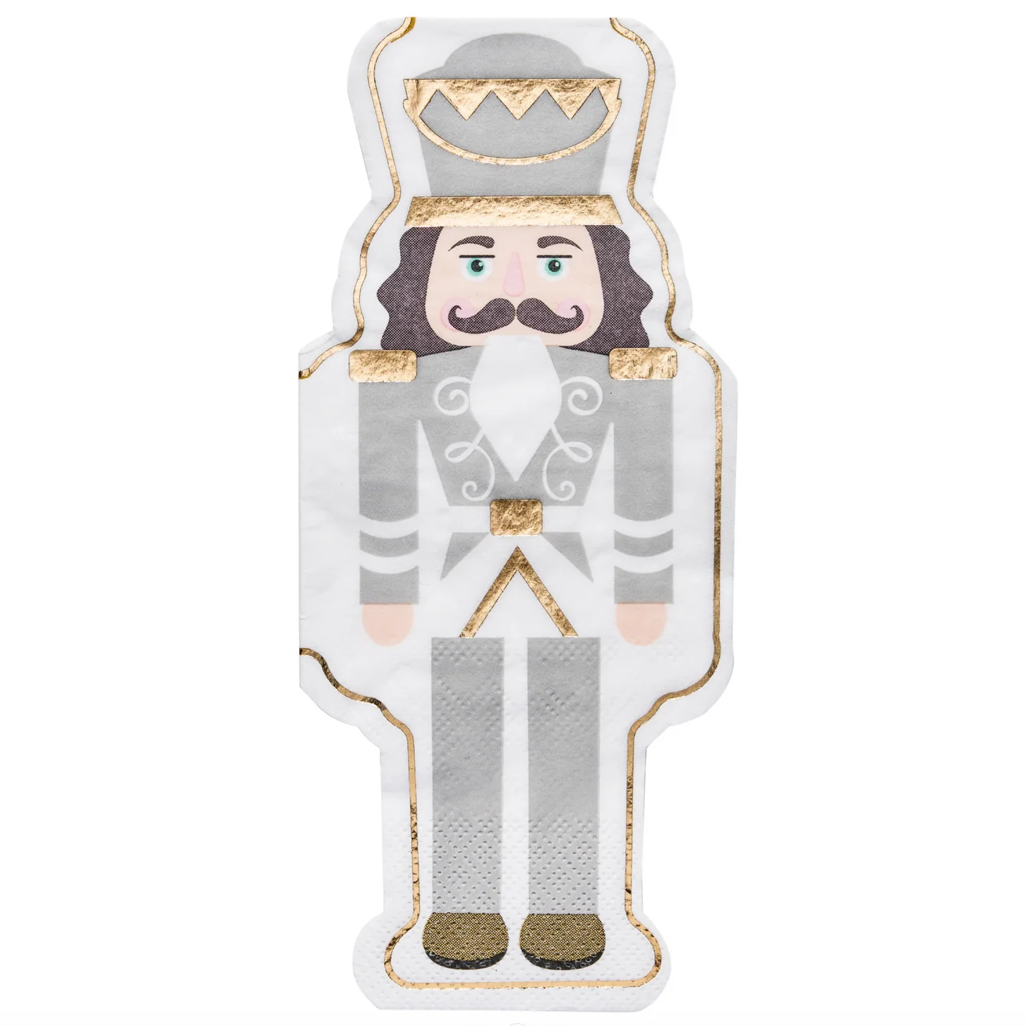 Sophistiplate Gilded Nutcracker Die-Cut Christmas Paper Guest Towel – 16pk