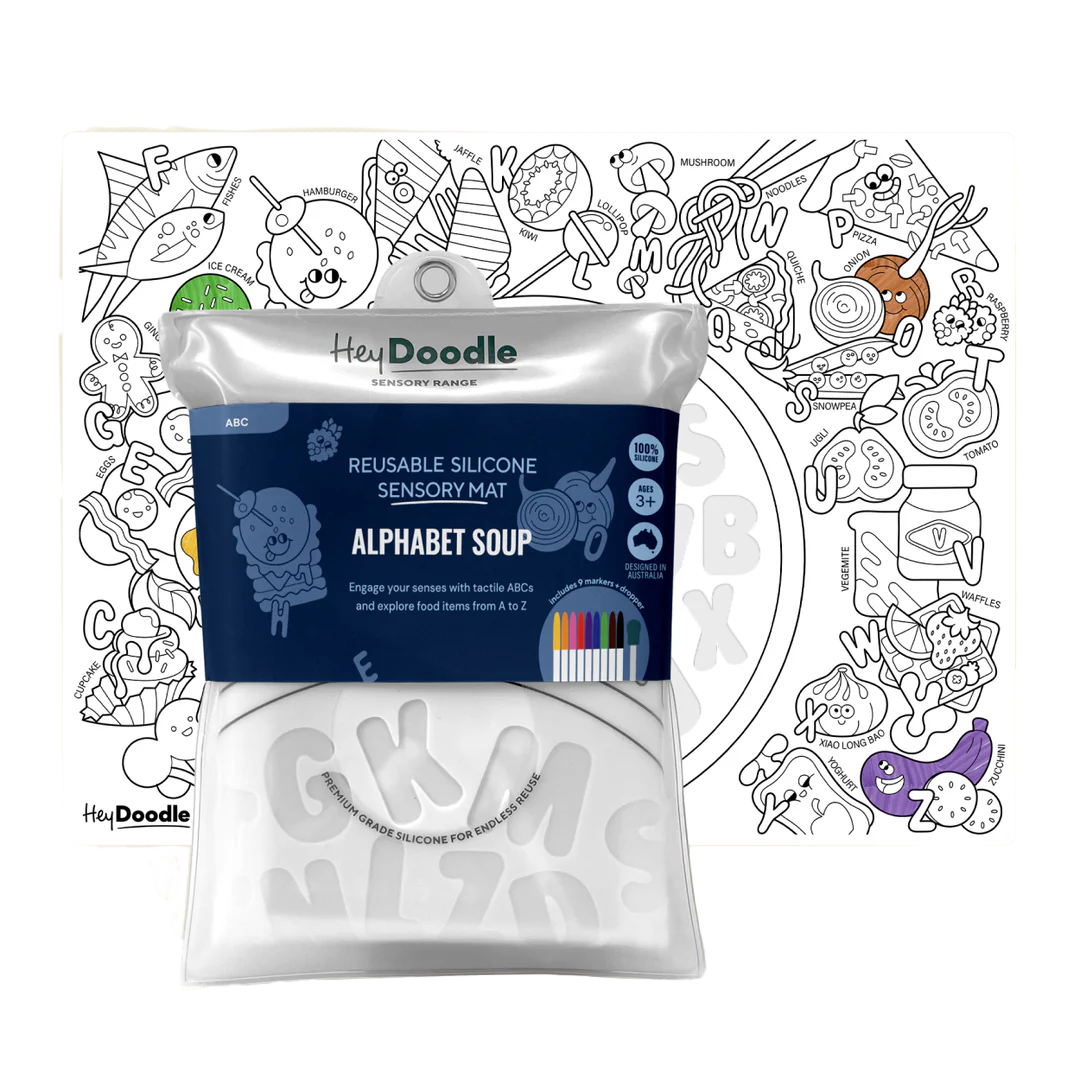 Alphabet Soup Sensory Coloring & Doodle Mat