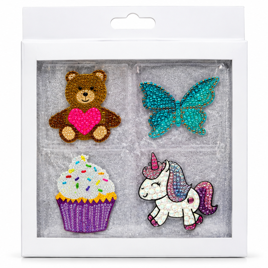 StickerBeans Mini Collector's Kit – Book & 6 Rhinestone Stickers – Holds 48