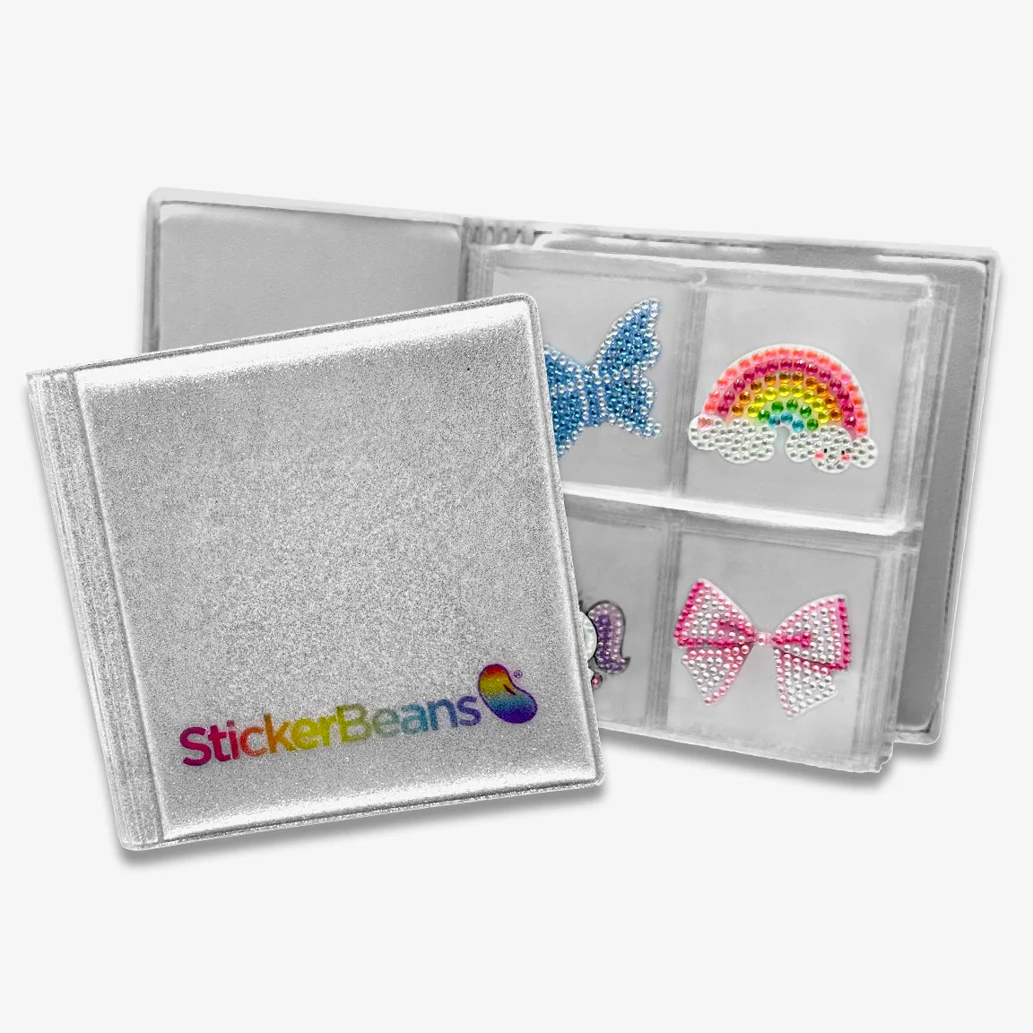 StickerBeans Mini Collector's Book – Silver Glitter – 10 Pages With 40 Slots