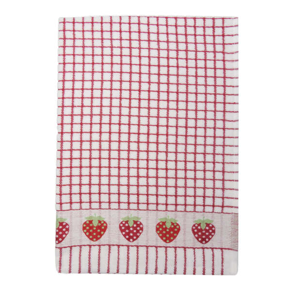 Samuel Lamont Poli Dri 100% Cotton Dish Towel – Strawberry – Pack of 2