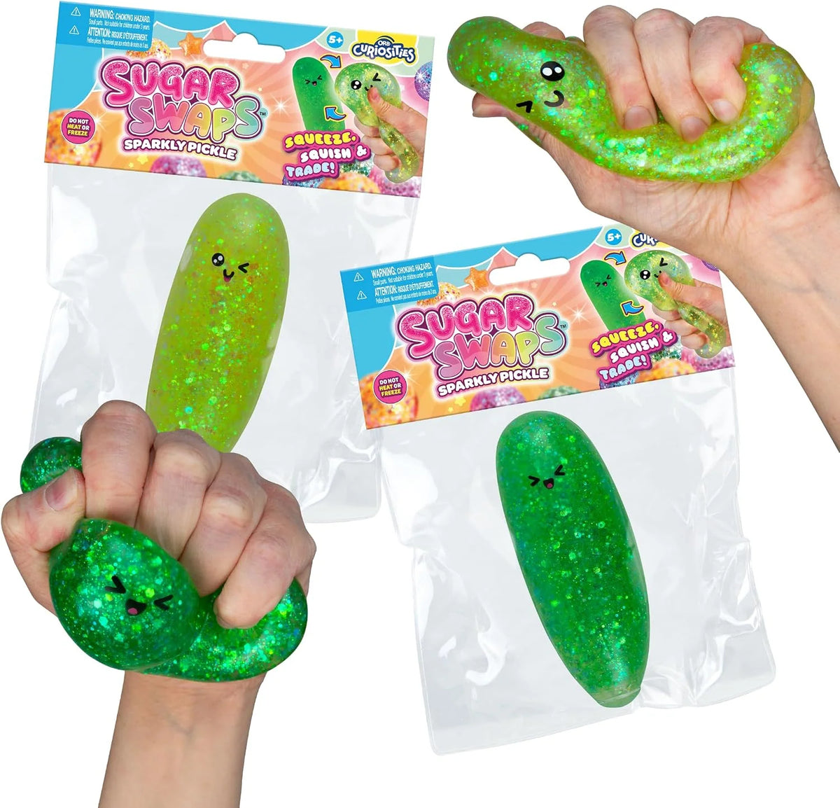 ORB Sugar Swaps Squishy – Sparkly Pickle – Assorted Colors – Each Sold Separately