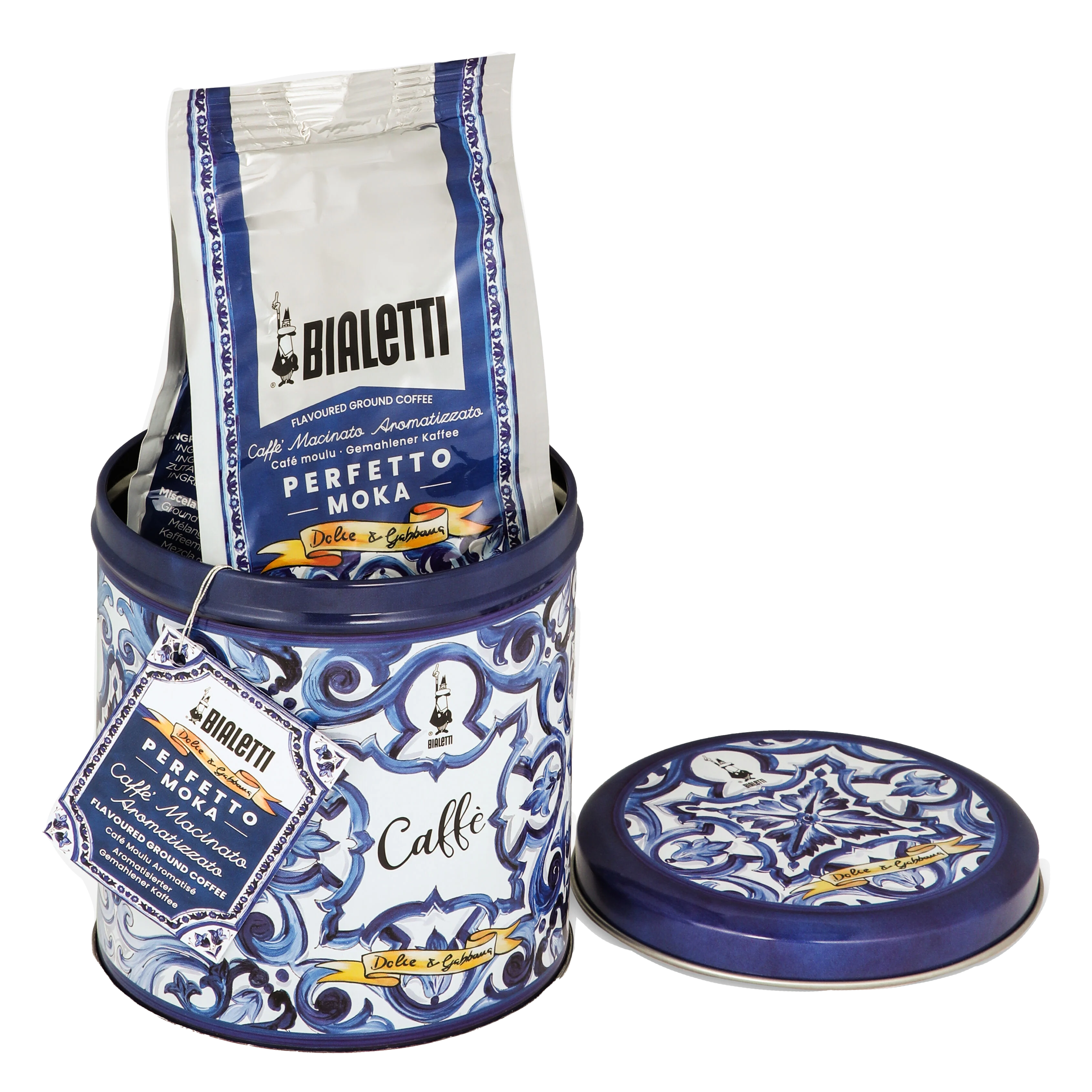 Bialetti Dolce & Gabbana Irresistibile Ground Coffee & Collectible 200g Tin Canister – Mediterranean Blue