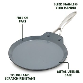 Greenpan Valencia Pro Ceramic Nonstick Crepe Pan – 9.5"