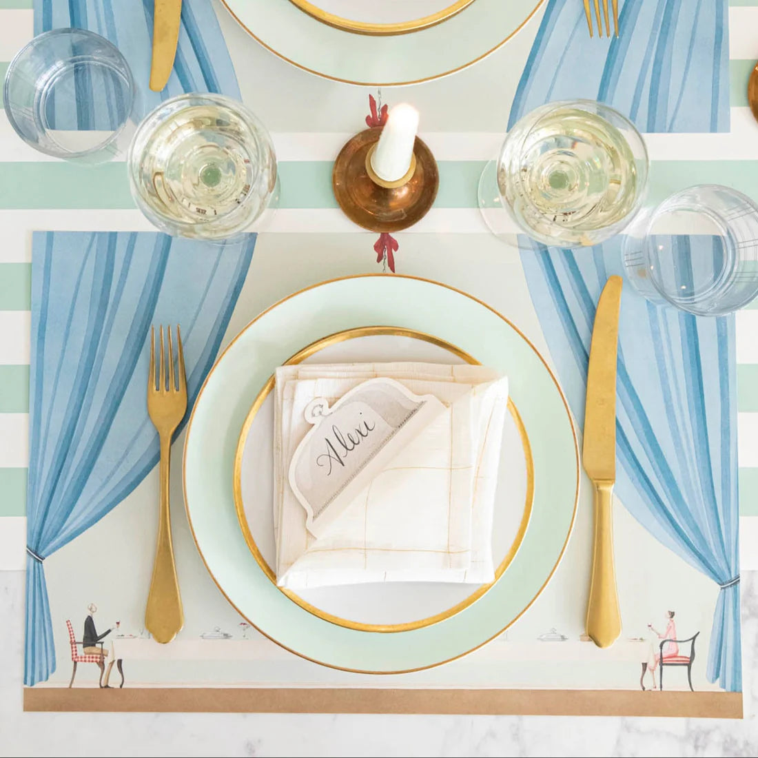 Hester & Cook Paper Placemats - Table For Two – 18 Per Package