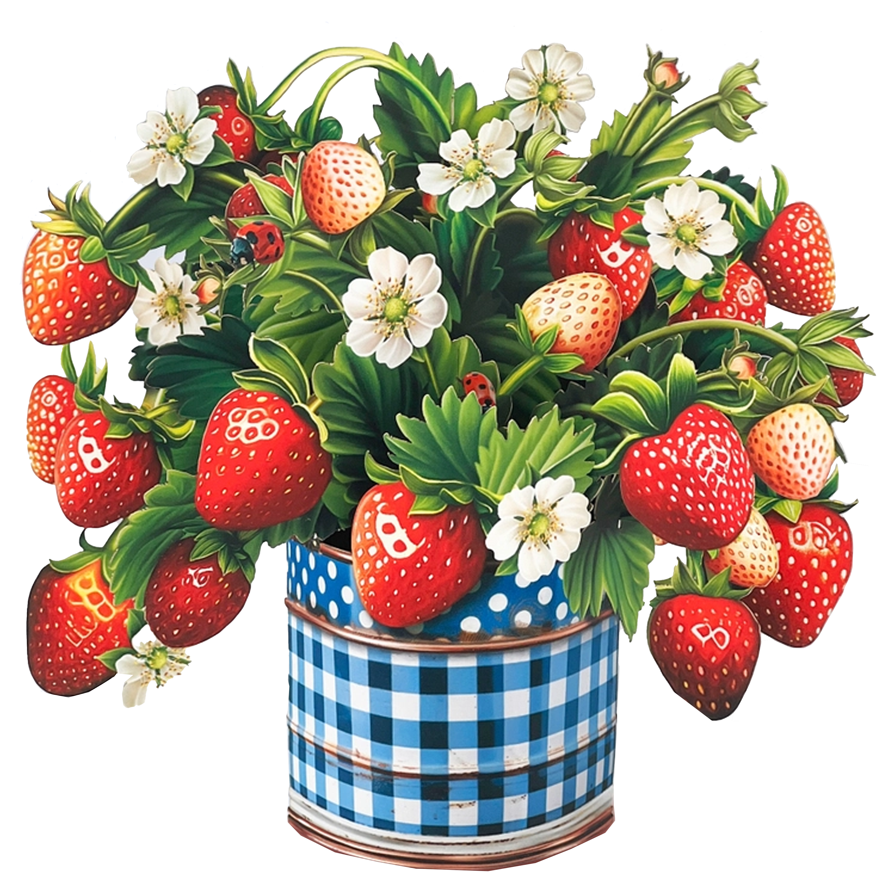 Fresh Cut Paper 3D Pop Up Flower Greeting Note Card – Strawberry Blossom – 6" x 5"