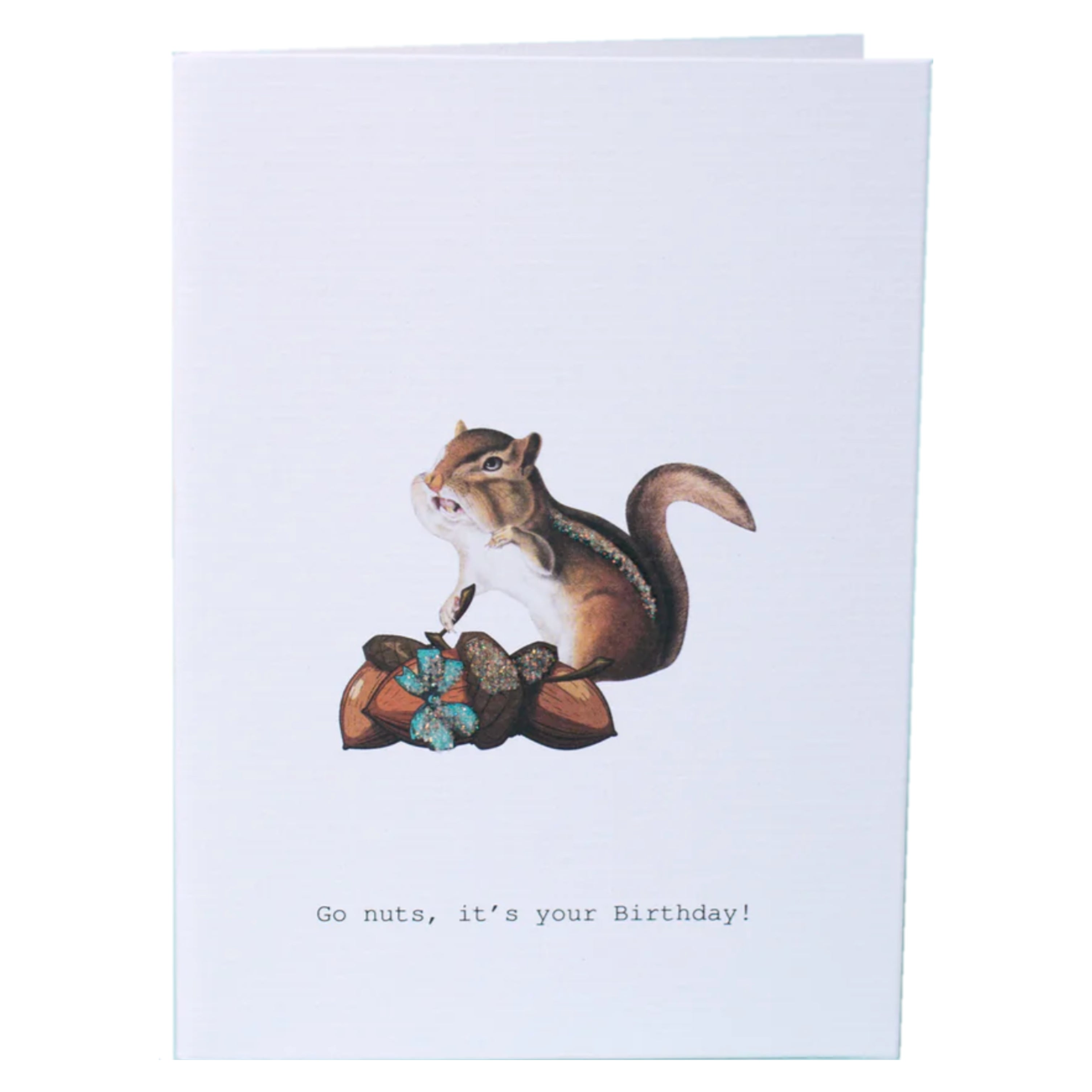 Go Nuts Birthday Glitter Greeting Card – 3.5" x 5"