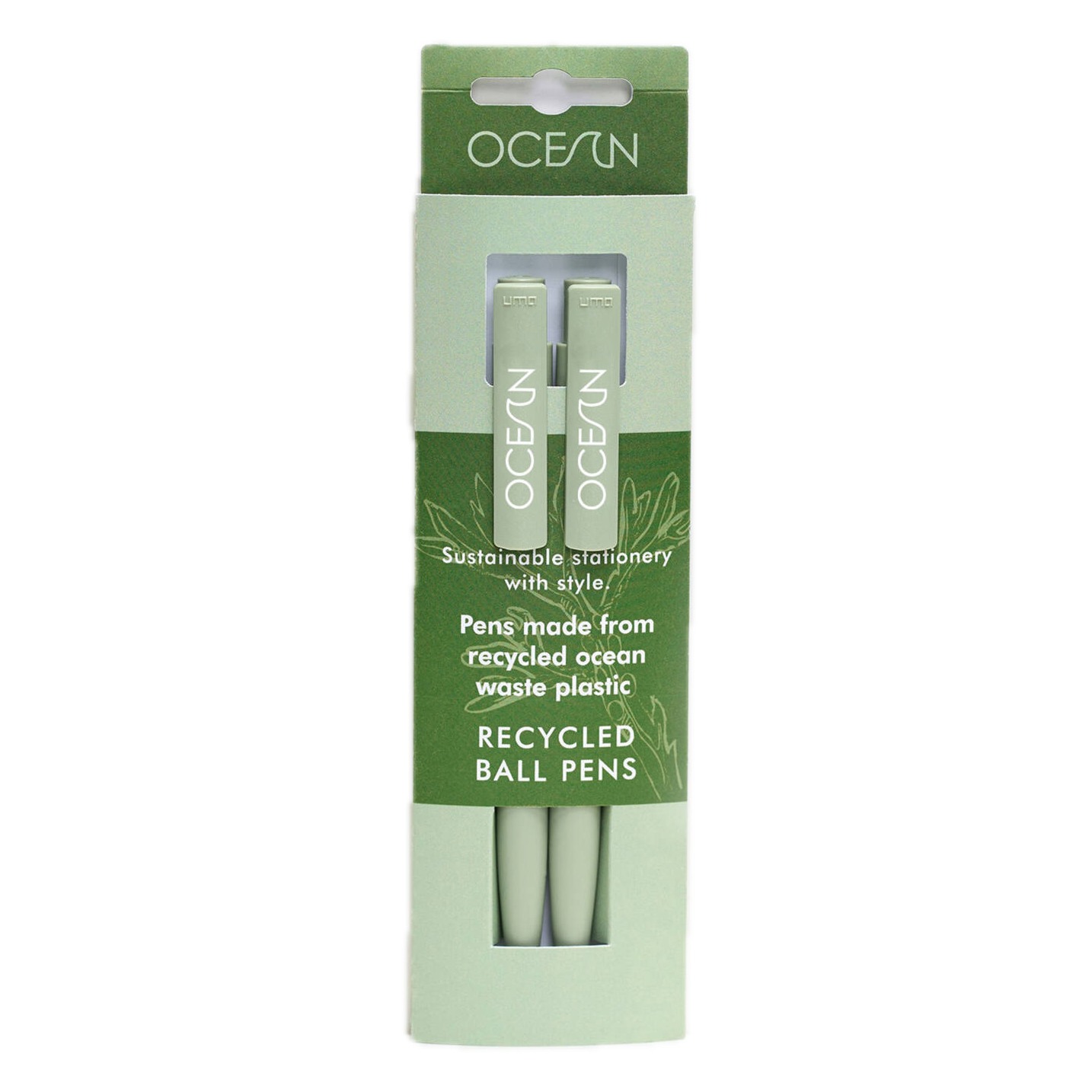 Recycled Ocean Waste Pens – Algae Green – 2 Pack