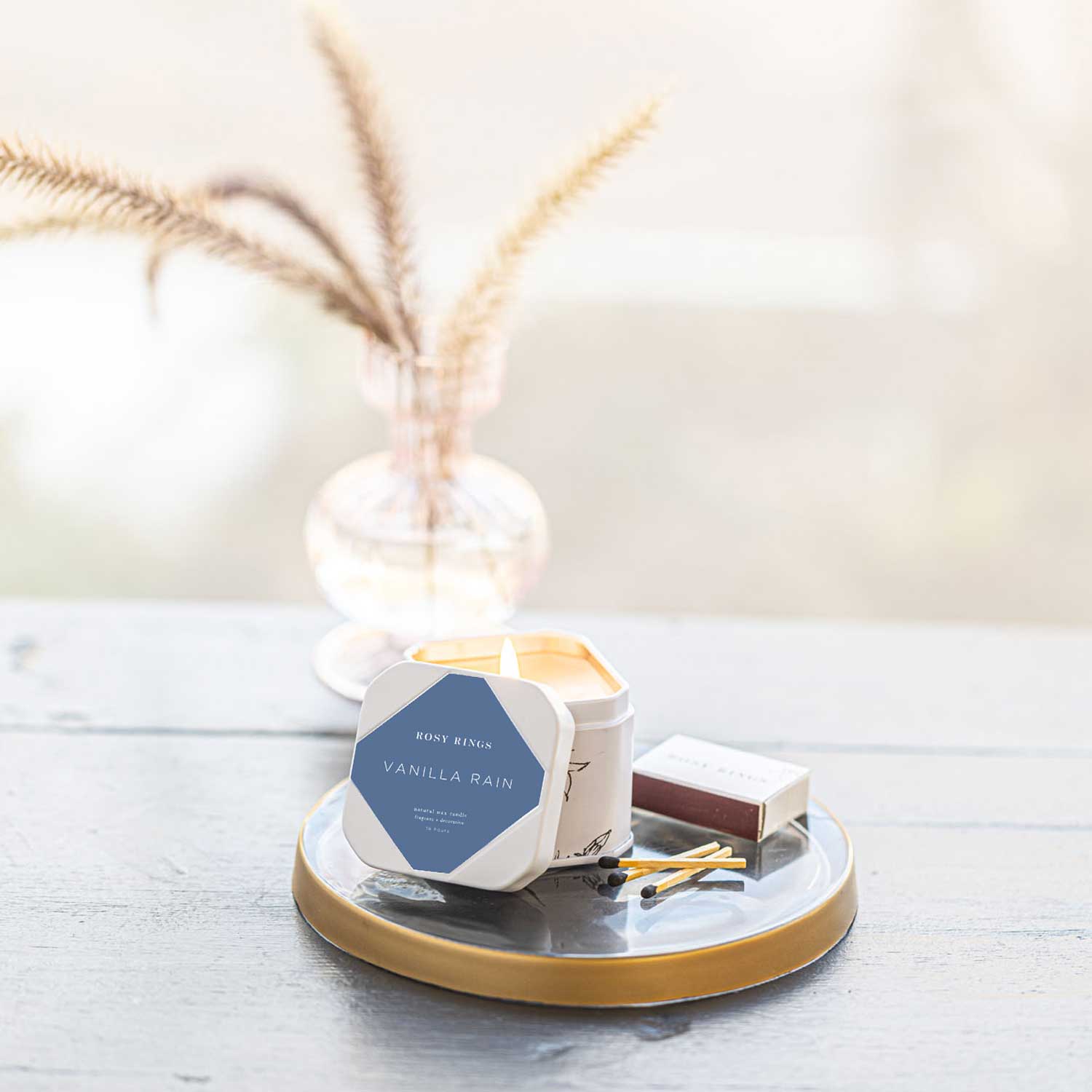 Rosie Rings Petite Tin Candle - 3oz. – Vanilla Rain