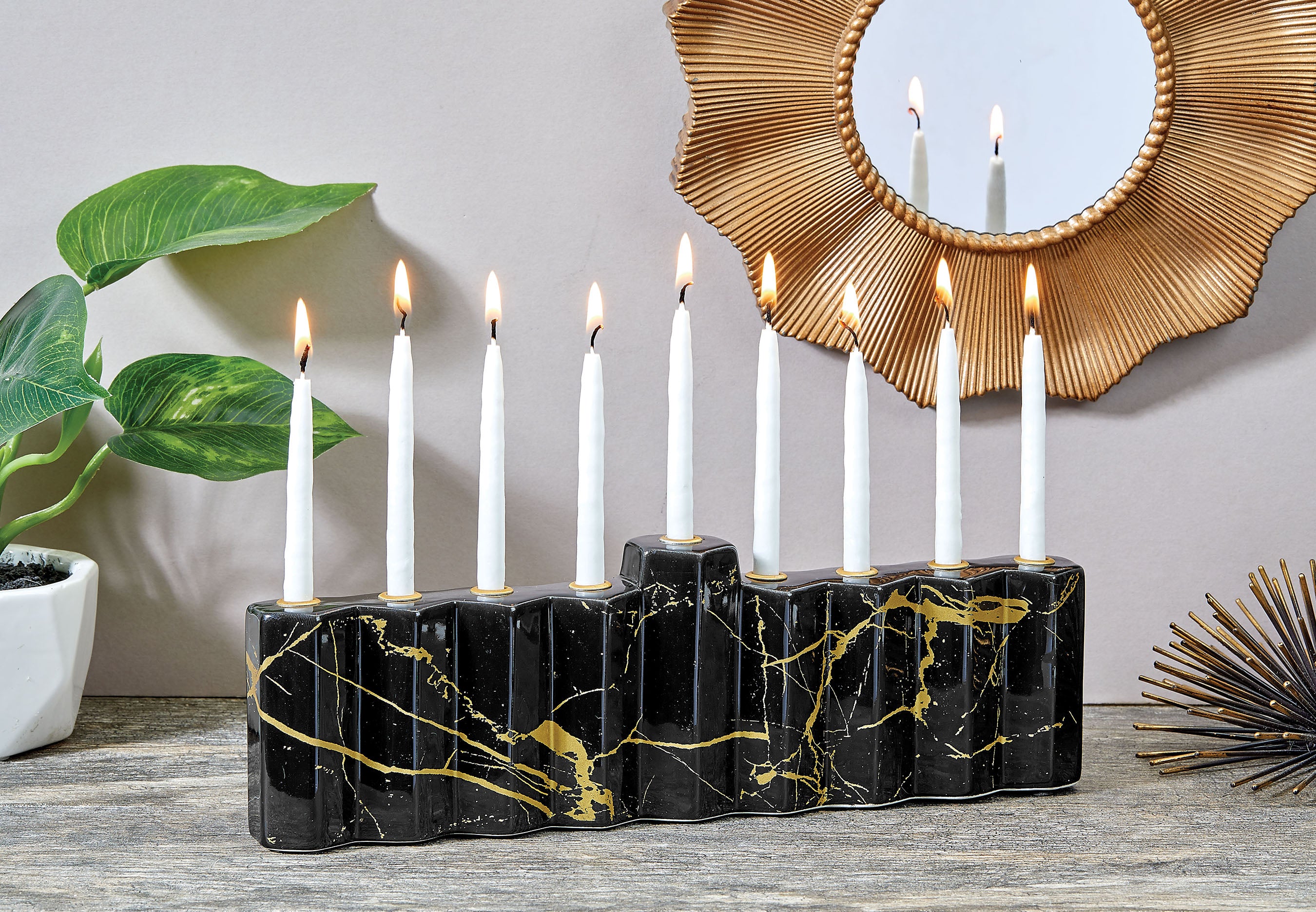 Premium Hanukkah Candles – Frosted White on White – 45 Candles