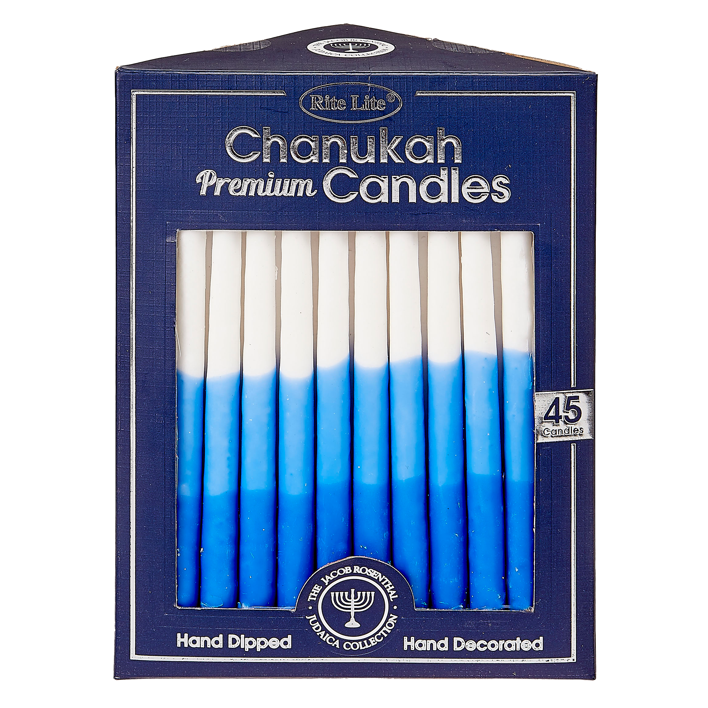 Premium Hanukkah Candles – Blue, Light Blue & White – 45 Candles