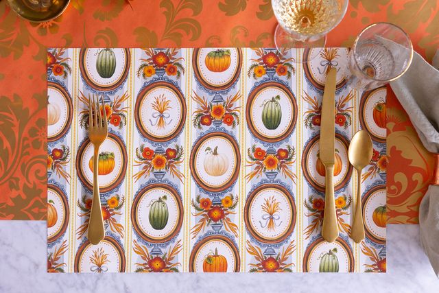 Hester & Cook Paper Placemats - Antique Pumpkin Frame – Pack of 20