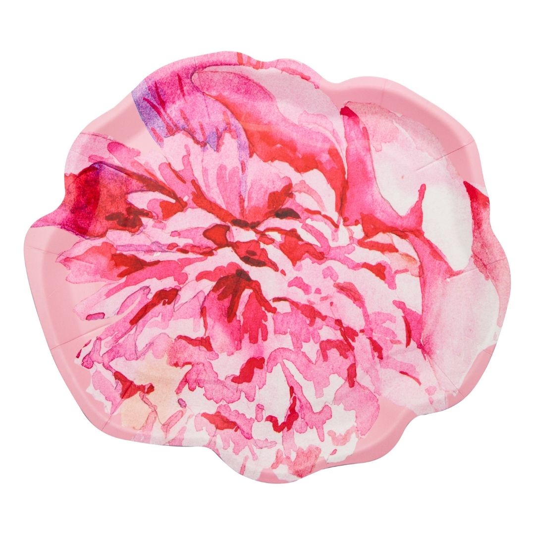 Sophistiplate Die-Cut Salad & Dessert Plates – 8pk – Pink Peonies