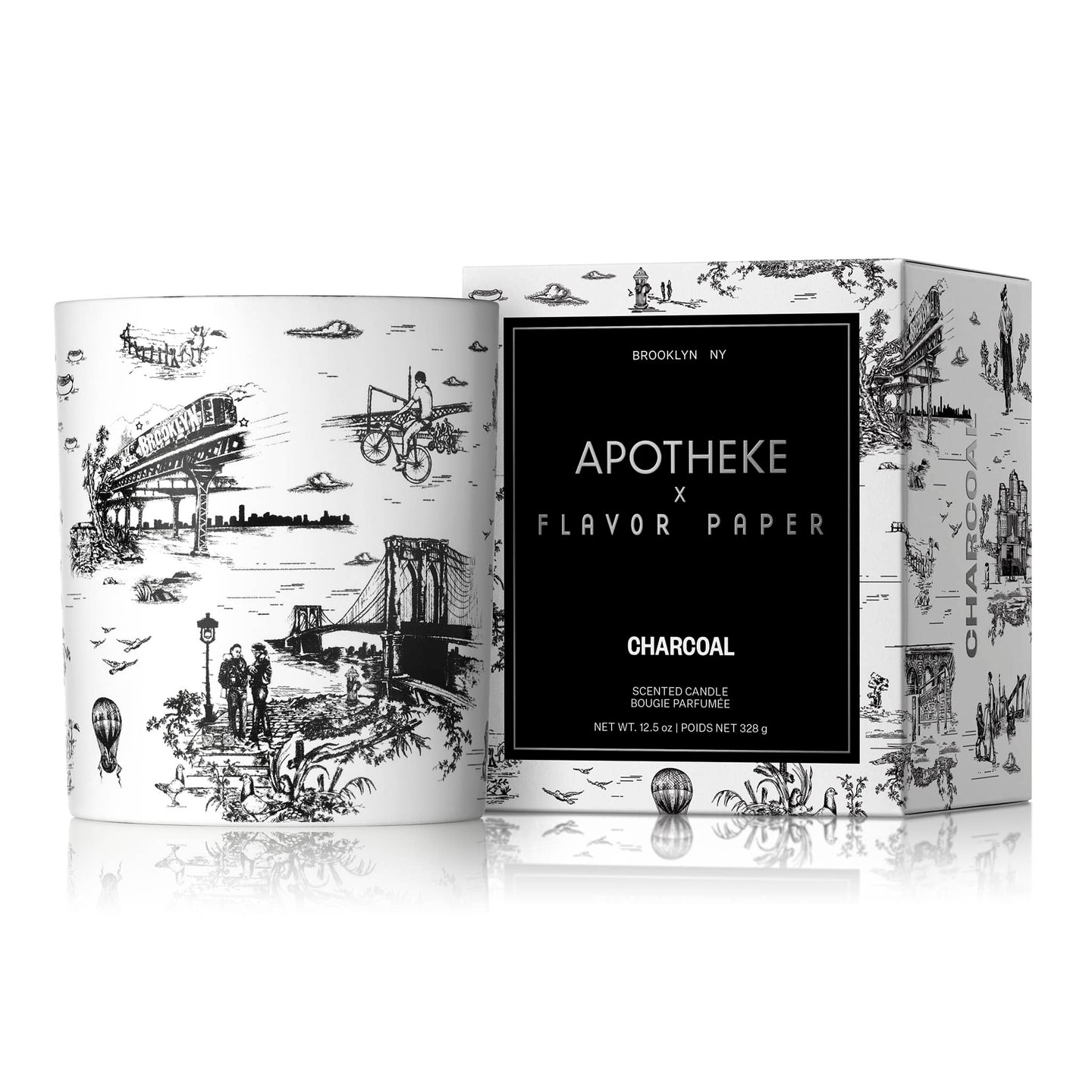 Apotheke x Flavor Paper Brooklyn Charcoal Scented Ceramic Candle – 12.5oz