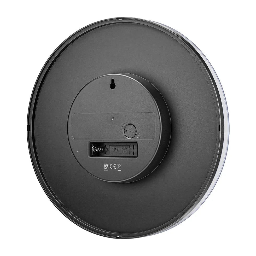 Braun Analogue Wall Clock BC26 With Silent Sweeping Quartz Movement – Black- 9"