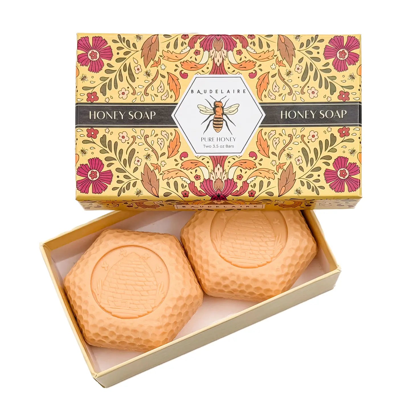 Baudelaire Pure Honey Bar Soap – 3.5oz – 2 Bar Gift Box