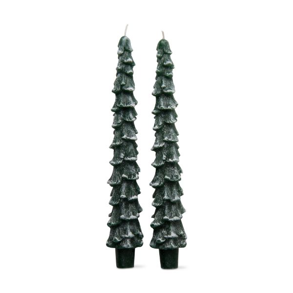 Spruce Tapered Candle – Green – Set of 2