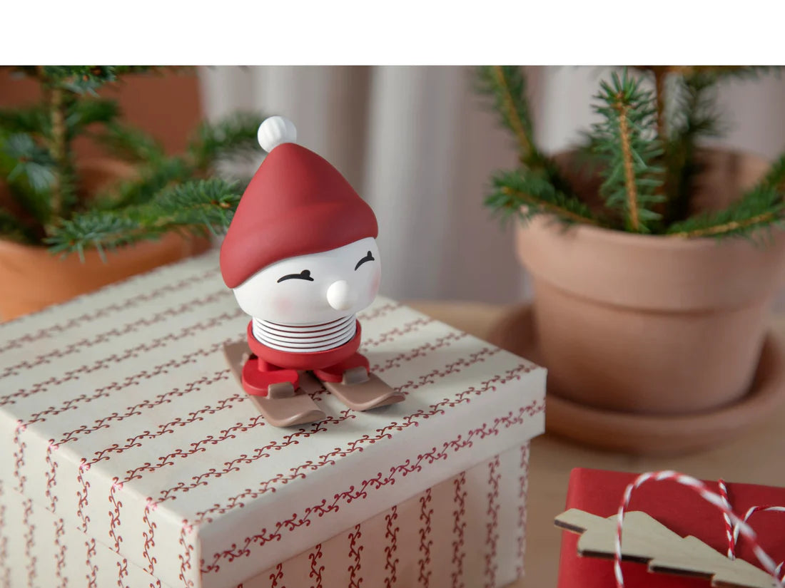 Hoptimist Bobblehead Figure – 3"– Skiing Bimble Red