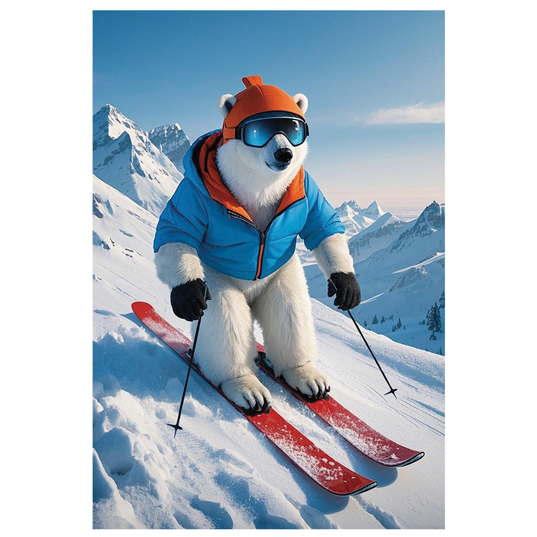 Party Partners 3D Lenticular Greeting Card – Polar Bear – 1 Card & 1 Envelope