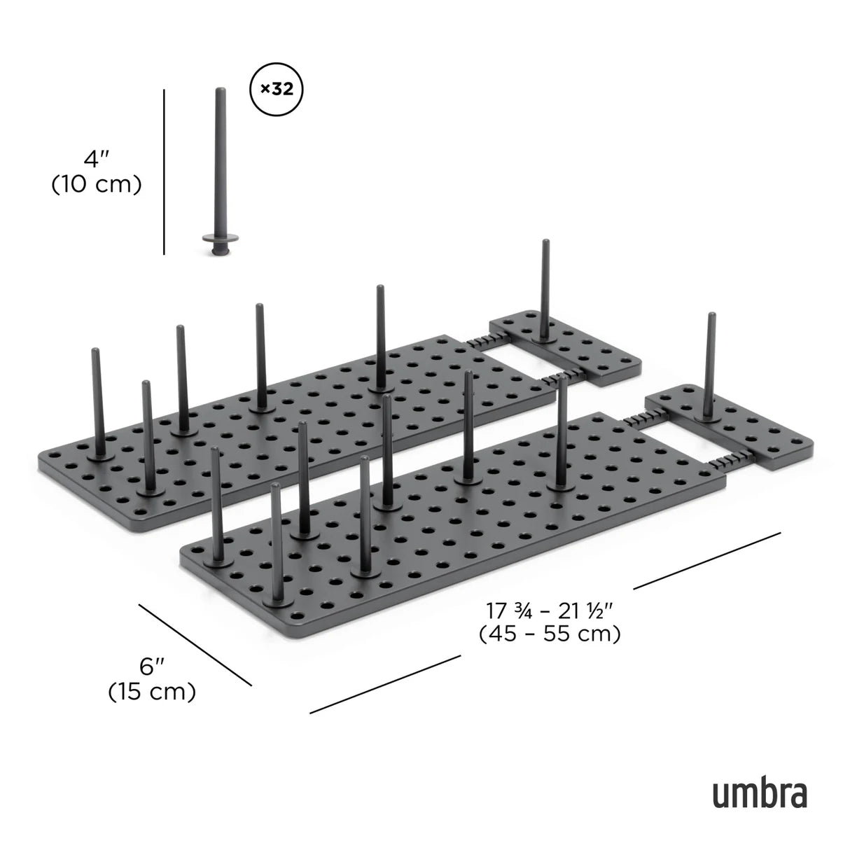 Umbra Peggy Drawer Organizers – Charcoal – Set of 2
