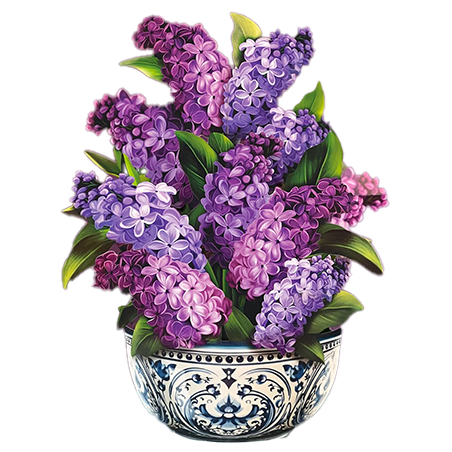 Fresh Cut Paper 3D Pop Up Flower Greeting Note Card – Garden Lilacs – 6" x 5"