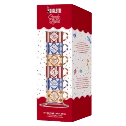 Bialetti Candy Land Nutcracker Stackable -2 oz.- Espresso Mugs – Set of 6