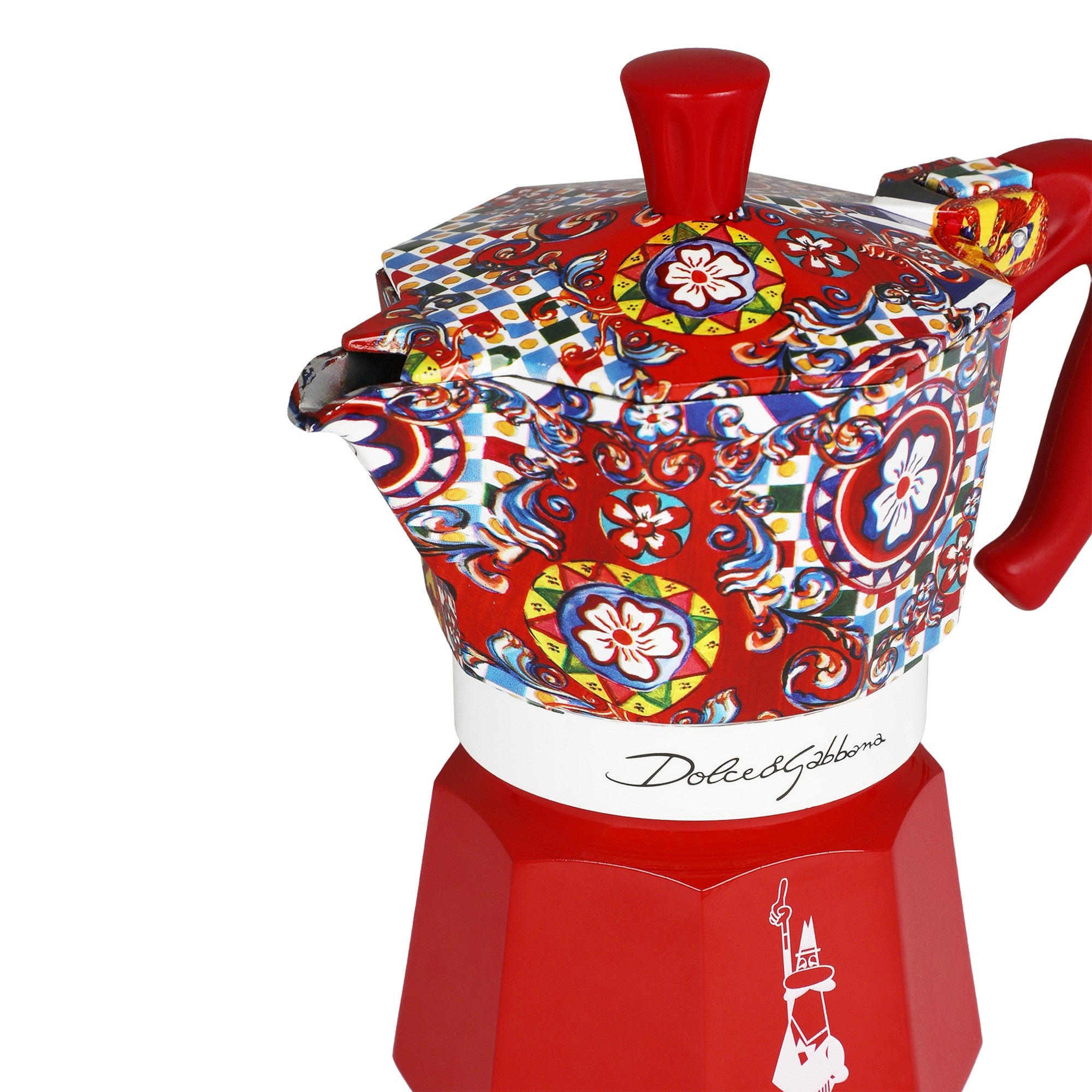 Bialetti Moka Express Dolce & Gabbana Stovetop Espresso Maker – 3 Cup – Red