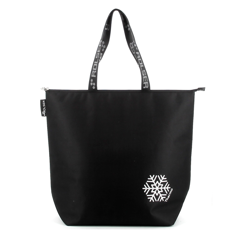 Rolser Thermo Cooler Bag with Zip Closure and Two Handles – Black