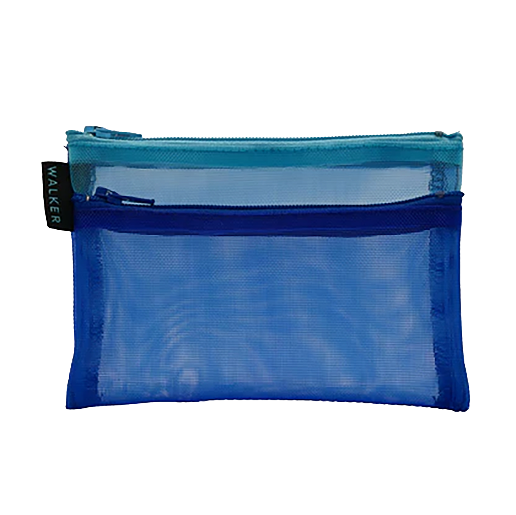 Walker Bags Color Mesh Double Zip Case – Blue/Aqua – 5x7in