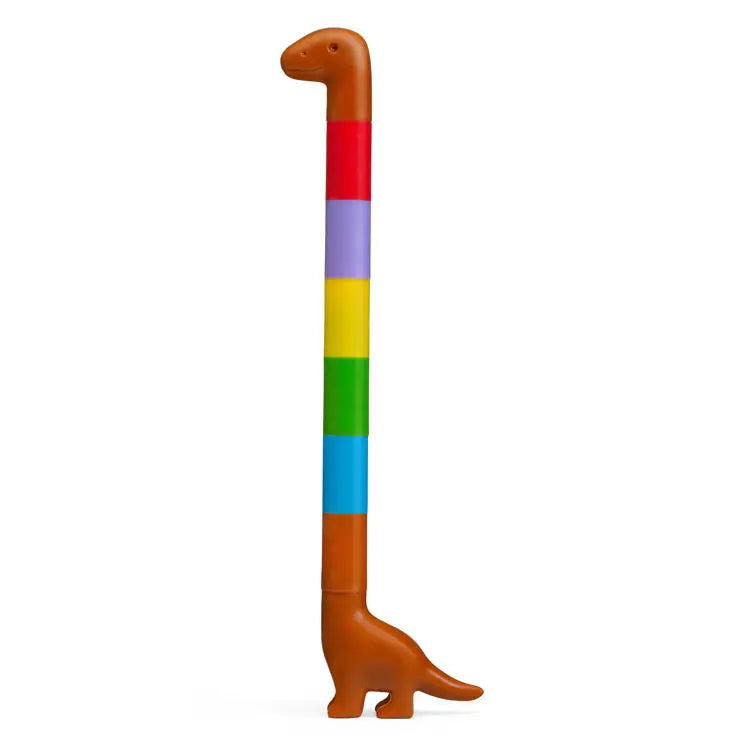 Kikkerland Rainbow Dinosaur Stackable Markers – 6 Colors
