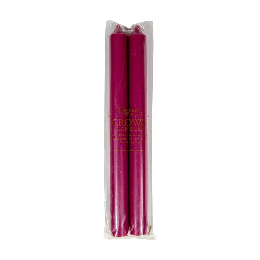 Caspari Duet Candles – Raspberry – 10inch – 2pk